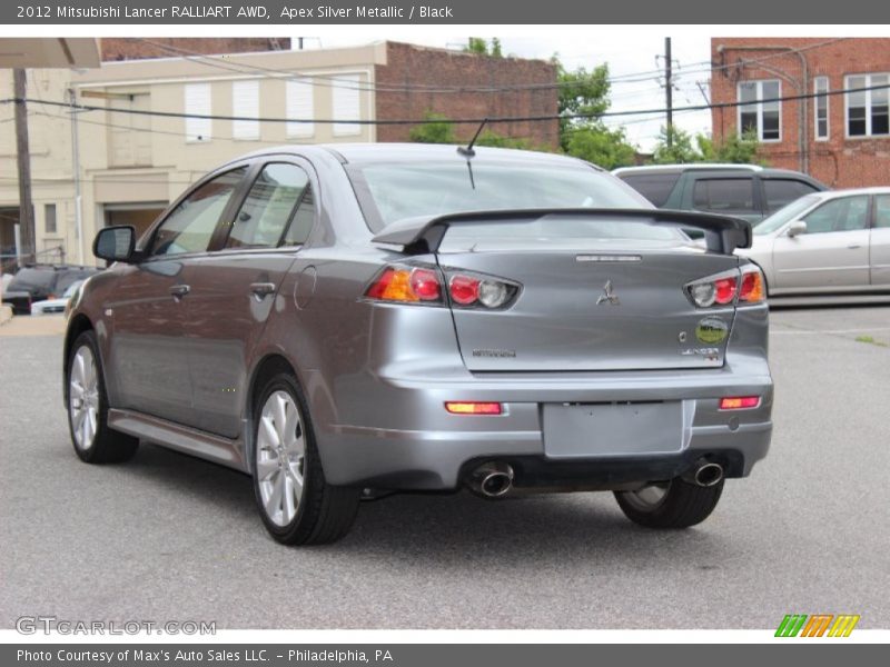 Apex Silver Metallic / Black 2012 Mitsubishi Lancer RALLIART AWD