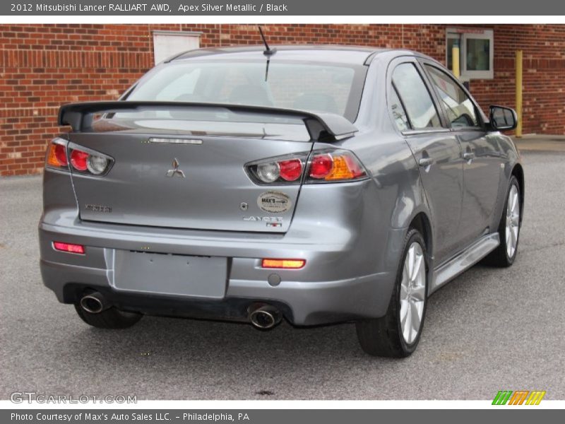 Apex Silver Metallic / Black 2012 Mitsubishi Lancer RALLIART AWD