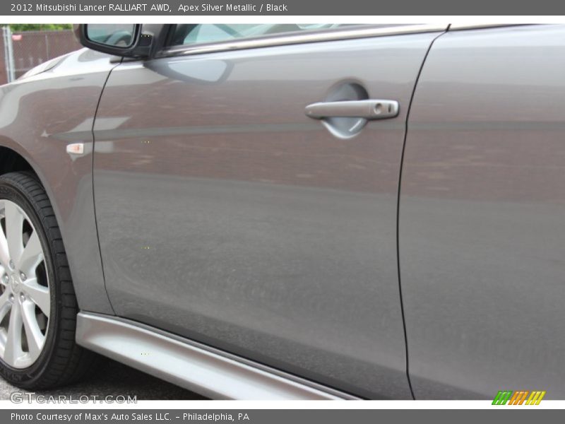 Apex Silver Metallic / Black 2012 Mitsubishi Lancer RALLIART AWD