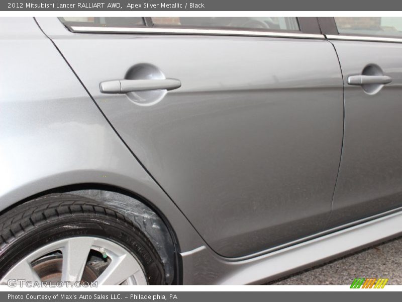 Apex Silver Metallic / Black 2012 Mitsubishi Lancer RALLIART AWD