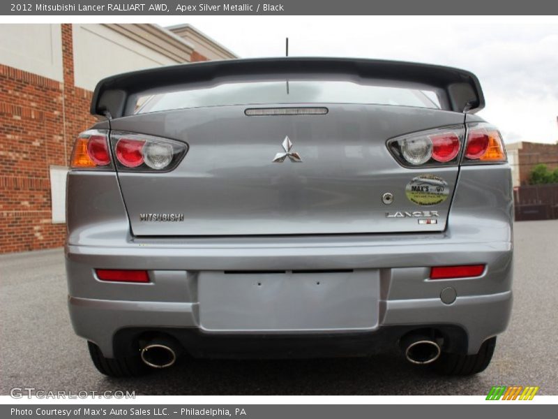 Apex Silver Metallic / Black 2012 Mitsubishi Lancer RALLIART AWD