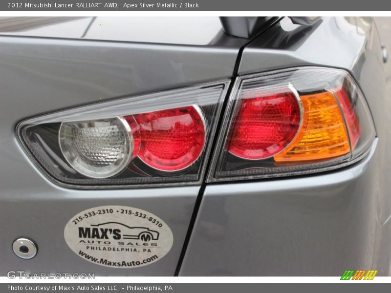 Apex Silver Metallic / Black 2012 Mitsubishi Lancer RALLIART AWD