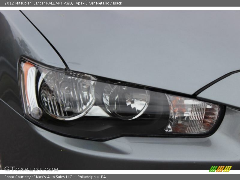 Apex Silver Metallic / Black 2012 Mitsubishi Lancer RALLIART AWD