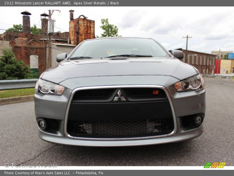 Apex Silver Metallic / Black 2012 Mitsubishi Lancer RALLIART AWD