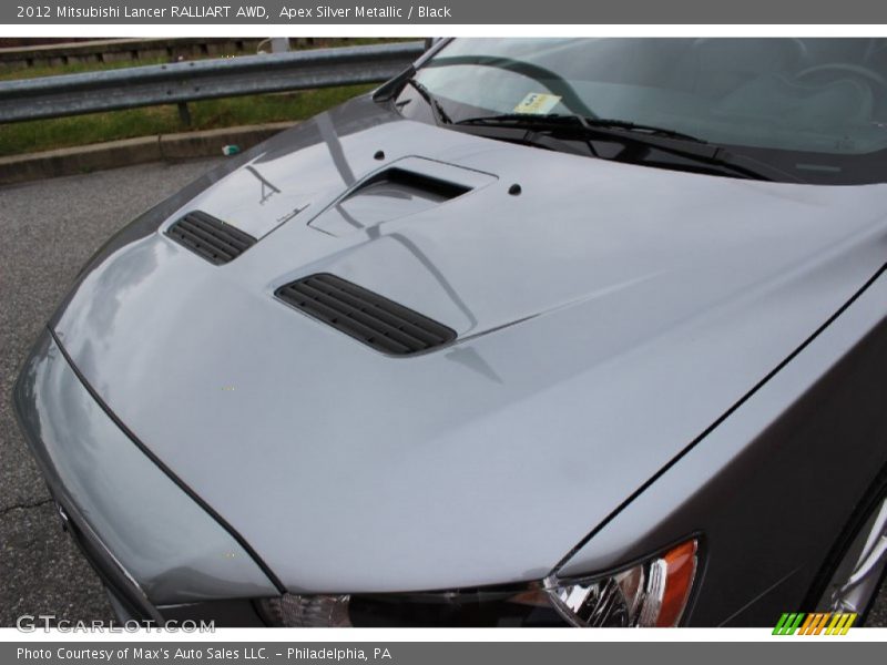 Apex Silver Metallic / Black 2012 Mitsubishi Lancer RALLIART AWD