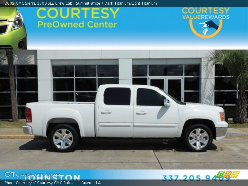 Summit White / Dark Titanium/Light Titanium 2009 GMC Sierra 1500 SLE Crew Cab