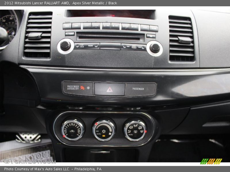 Apex Silver Metallic / Black 2012 Mitsubishi Lancer RALLIART AWD