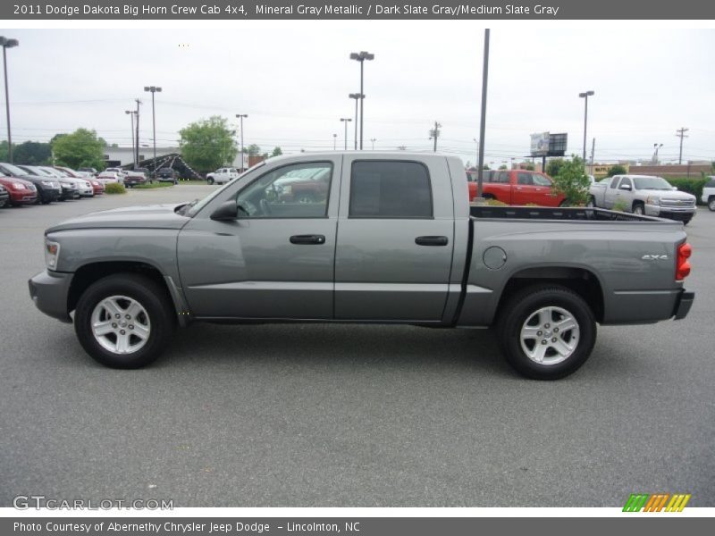 Mineral Gray Metallic / Dark Slate Gray/Medium Slate Gray 2011 Dodge Dakota Big Horn Crew Cab 4x4