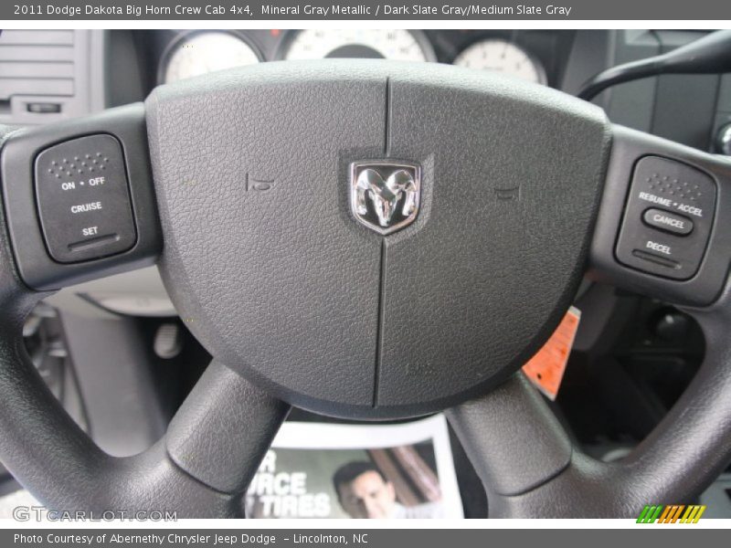 Mineral Gray Metallic / Dark Slate Gray/Medium Slate Gray 2011 Dodge Dakota Big Horn Crew Cab 4x4