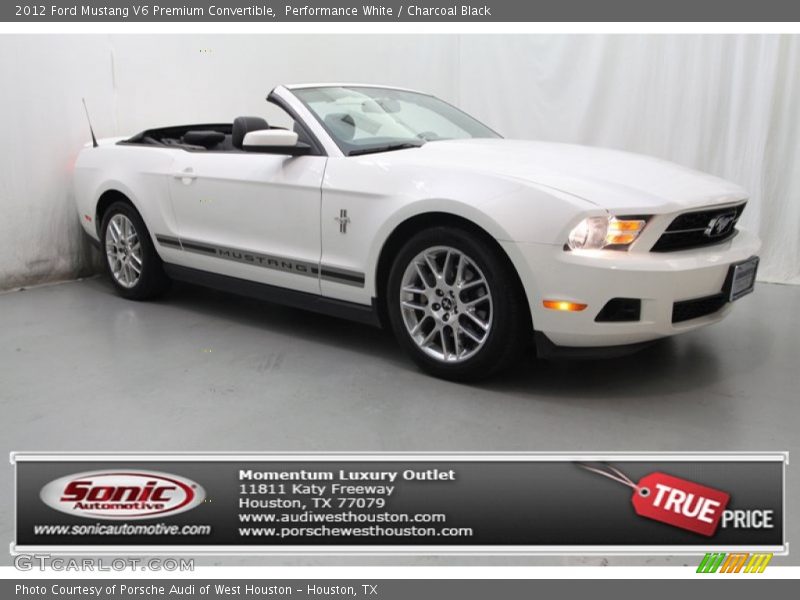 Performance White / Charcoal Black 2012 Ford Mustang V6 Premium Convertible