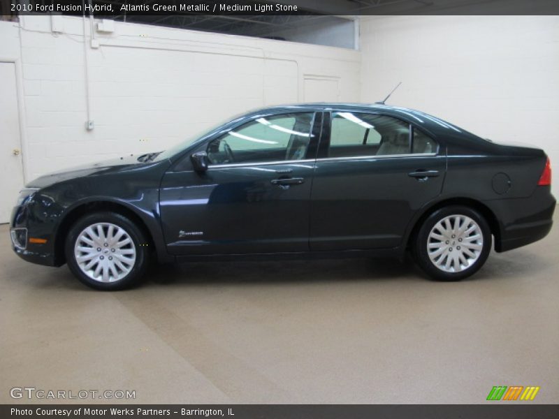 Atlantis Green Metallic / Medium Light Stone 2010 Ford Fusion Hybrid