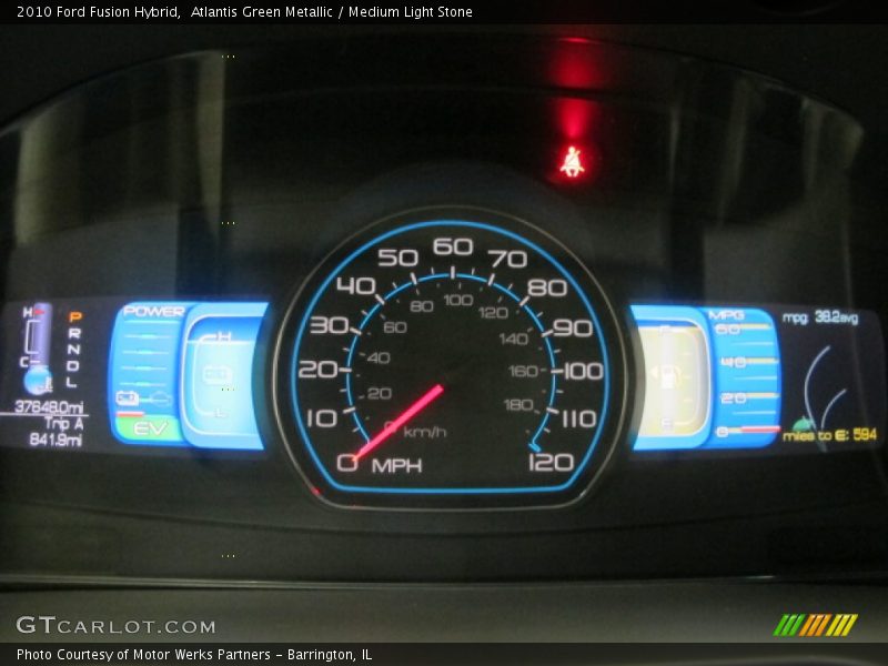 Atlantis Green Metallic / Medium Light Stone 2010 Ford Fusion Hybrid