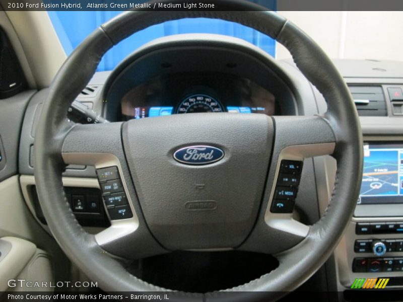 Atlantis Green Metallic / Medium Light Stone 2010 Ford Fusion Hybrid
