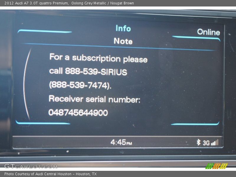 Oolong Grey Metallic / Nougat Brown 2012 Audi A7 3.0T quattro Premium