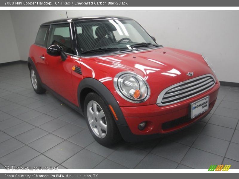 Chili Red / Checkered Carbon Black/Black 2008 Mini Cooper Hardtop