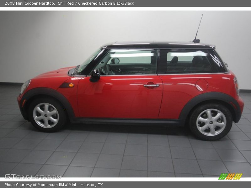 Chili Red / Checkered Carbon Black/Black 2008 Mini Cooper Hardtop