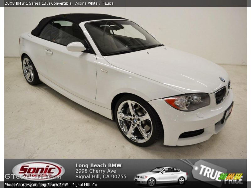 Alpine White / Taupe 2008 BMW 1 Series 135i Convertible