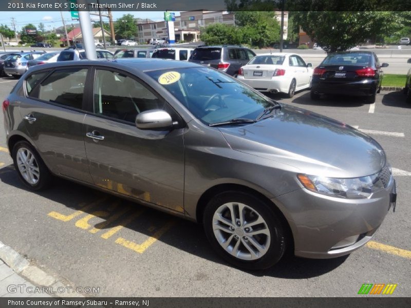 Titanium Silver / Black 2011 Kia Forte EX 5 Door