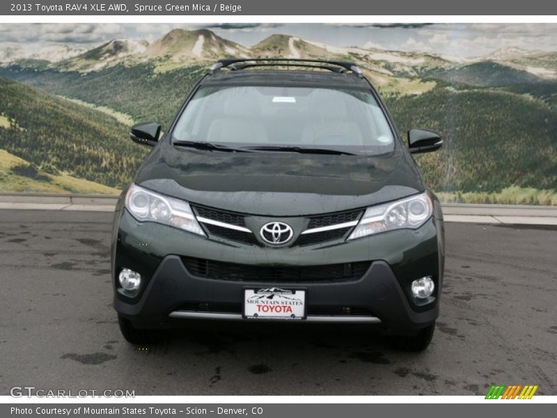 Spruce Green Mica / Beige 2013 Toyota RAV4 XLE AWD