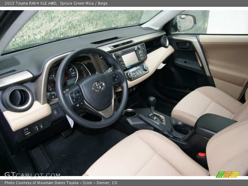 Spruce Green Mica / Beige 2013 Toyota RAV4 XLE AWD