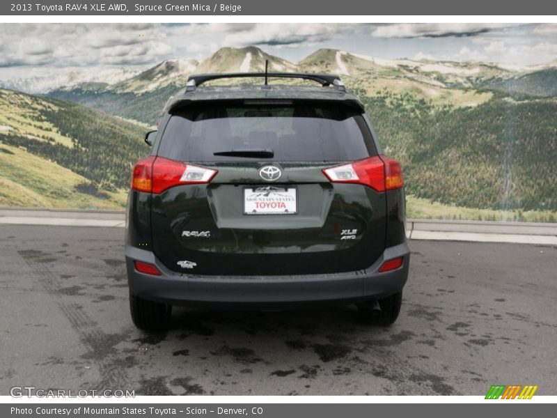 Spruce Green Mica / Beige 2013 Toyota RAV4 XLE AWD