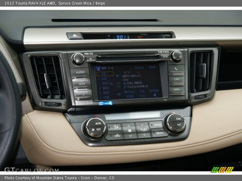 Spruce Green Mica / Beige 2013 Toyota RAV4 XLE AWD