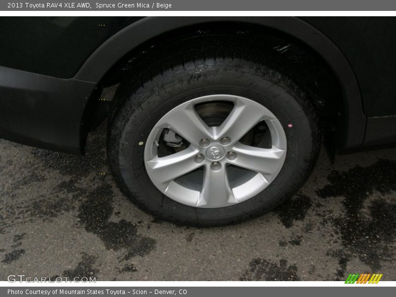 Spruce Green Mica / Beige 2013 Toyota RAV4 XLE AWD