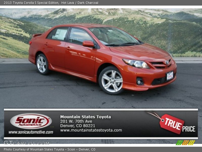 Hot Lava / Dark Charcoal 2013 Toyota Corolla S Special Edition