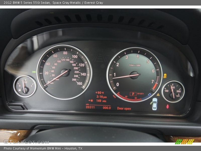 Space Gray Metallic / Everest Gray 2012 BMW 5 Series 550i Sedan