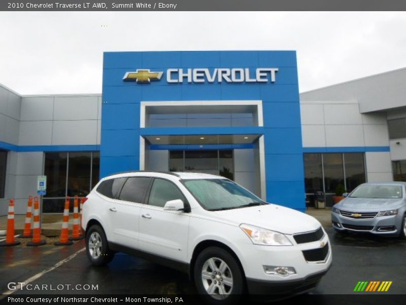 Summit White / Ebony 2010 Chevrolet Traverse LT AWD