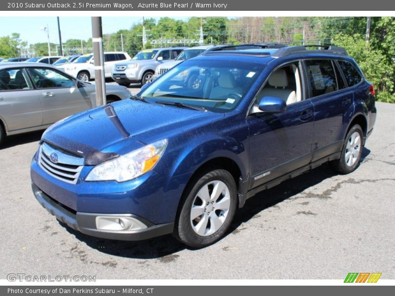 Azurite Blue Pearl / Warm Ivory 2010 Subaru Outback 2.5i Premium Wagon