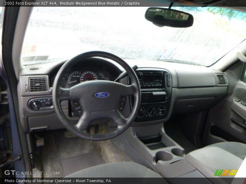 Medium Wedgewood Blue Metallic / Graphite 2002 Ford Explorer XLT 4x4