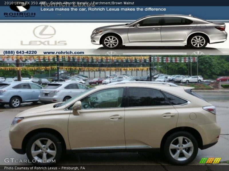 Golden Almond Metallic / Parchment/Brown Walnut 2010 Lexus RX 350 AWD