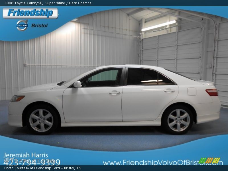 Super White / Dark Charcoal 2008 Toyota Camry SE