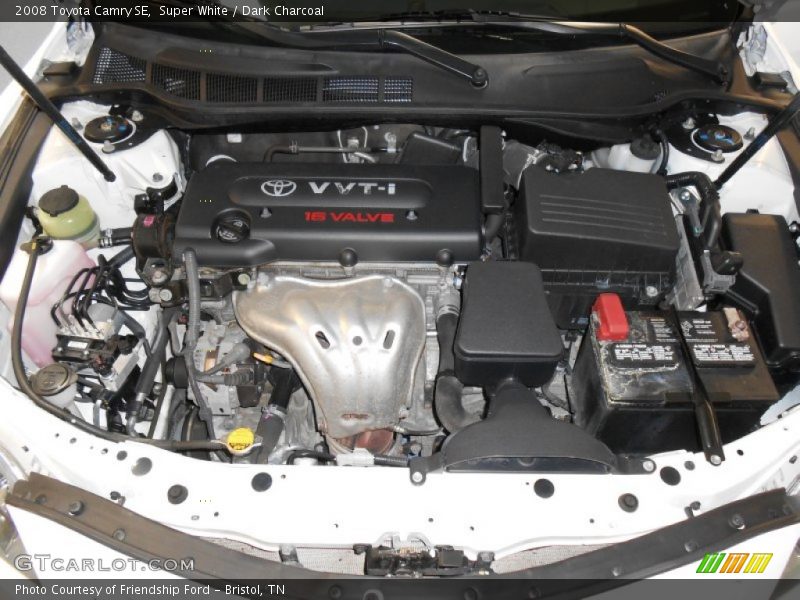 Super White / Dark Charcoal 2008 Toyota Camry SE