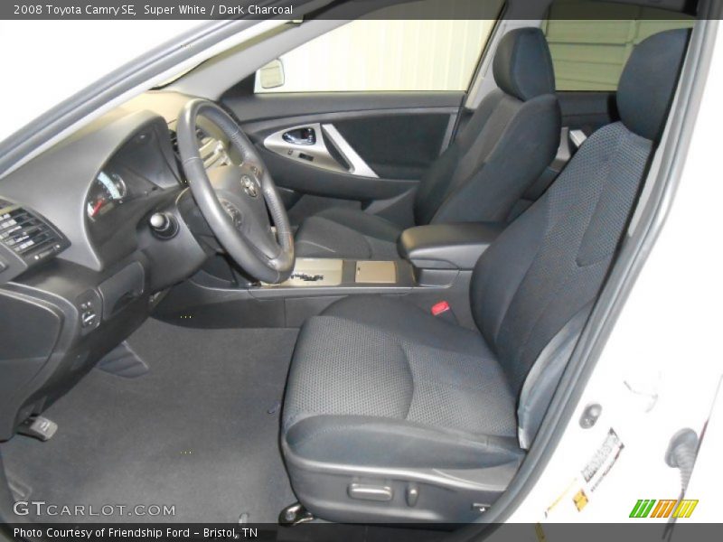 Super White / Dark Charcoal 2008 Toyota Camry SE