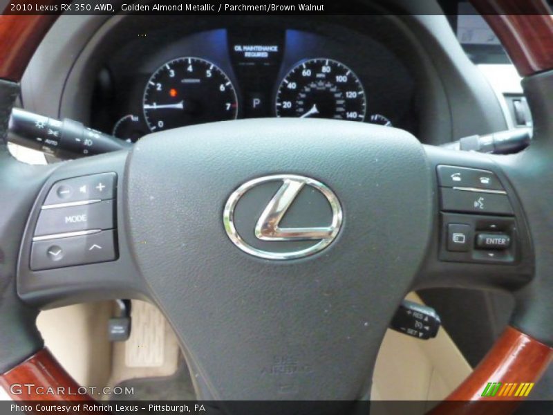 Golden Almond Metallic / Parchment/Brown Walnut 2010 Lexus RX 350 AWD