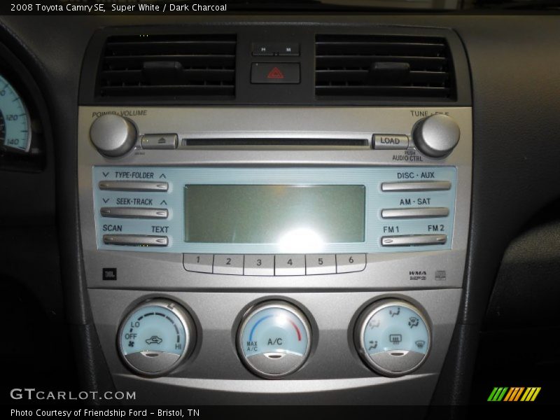 Super White / Dark Charcoal 2008 Toyota Camry SE