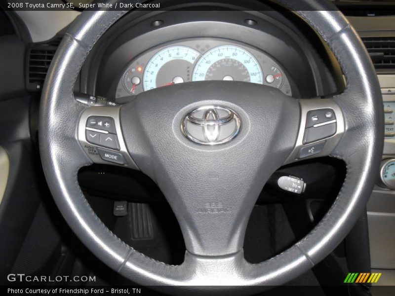 Super White / Dark Charcoal 2008 Toyota Camry SE