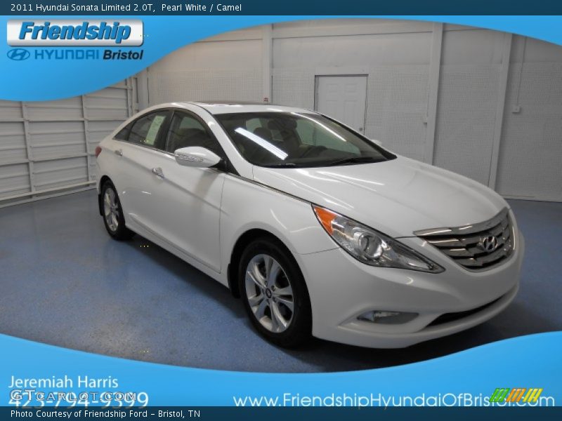 Pearl White / Camel 2011 Hyundai Sonata Limited 2.0T