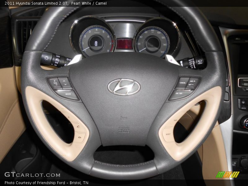 Pearl White / Camel 2011 Hyundai Sonata Limited 2.0T