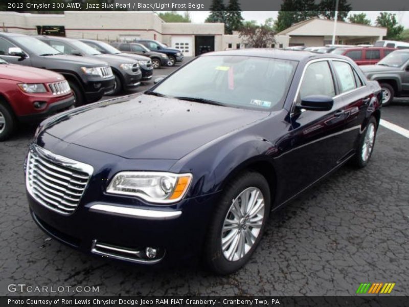 Jazz Blue Pearl / Black/Light Frost Beige 2013 Chrysler 300 AWD