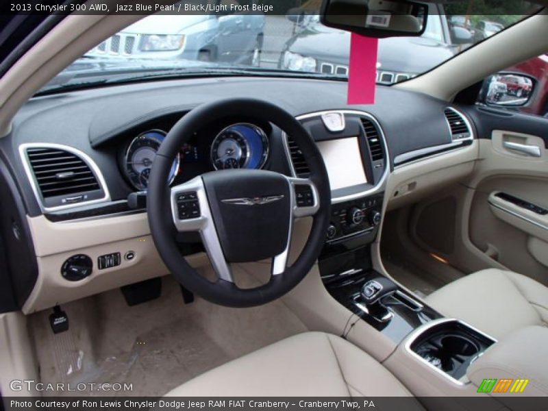Jazz Blue Pearl / Black/Light Frost Beige 2013 Chrysler 300 AWD
