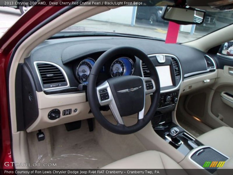 Deep Cherry Red Crystal Pearl / Black/Light Frost Beige 2013 Chrysler 300 AWD