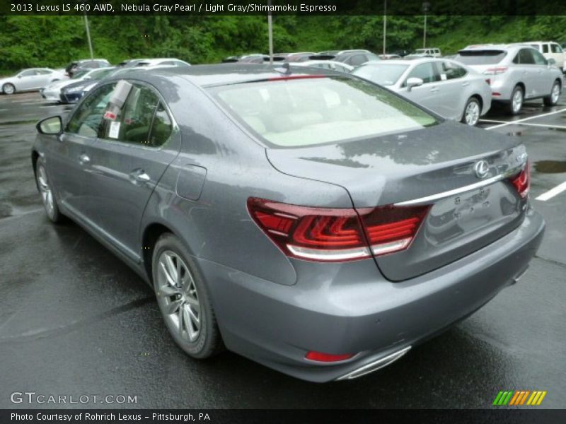 Nebula Gray Pearl / Light Gray/Shimamoku Espresso 2013 Lexus LS 460 AWD