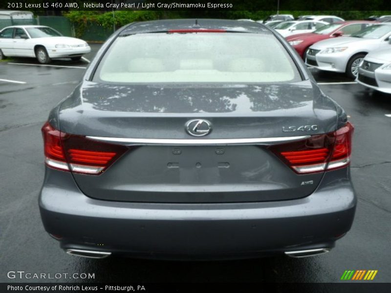Nebula Gray Pearl / Light Gray/Shimamoku Espresso 2013 Lexus LS 460 AWD