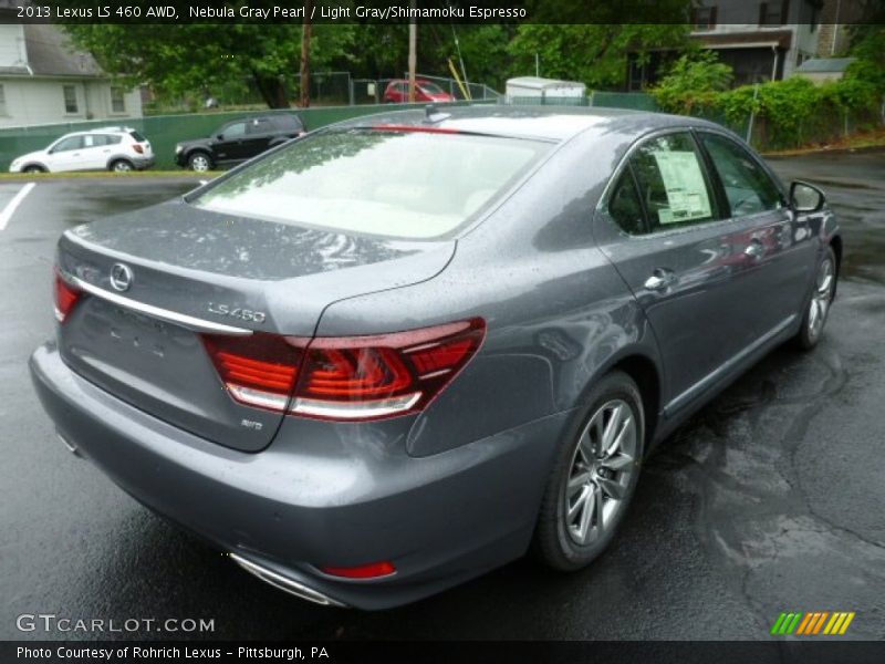 Nebula Gray Pearl / Light Gray/Shimamoku Espresso 2013 Lexus LS 460 AWD