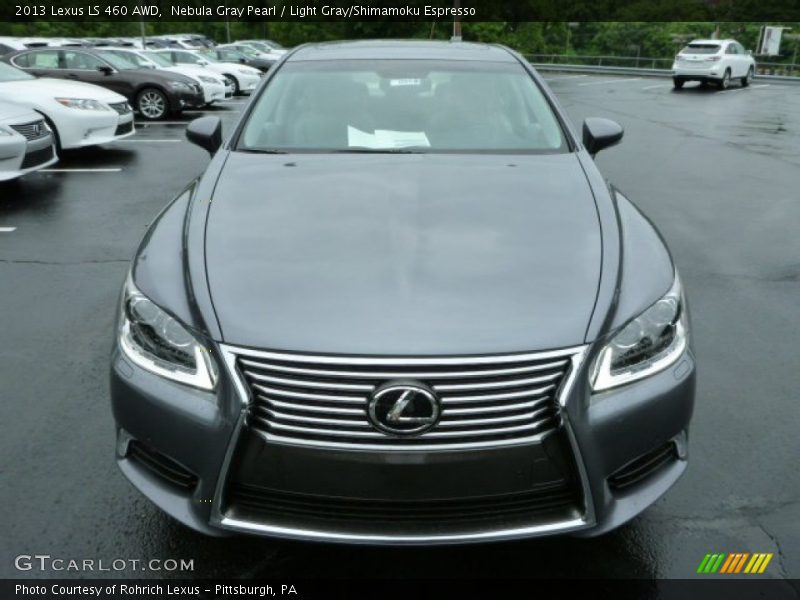 Nebula Gray Pearl / Light Gray/Shimamoku Espresso 2013 Lexus LS 460 AWD