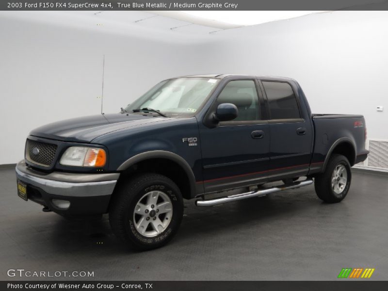 True Blue Metallic / Medium Graphite Grey 2003 Ford F150 FX4 SuperCrew 4x4