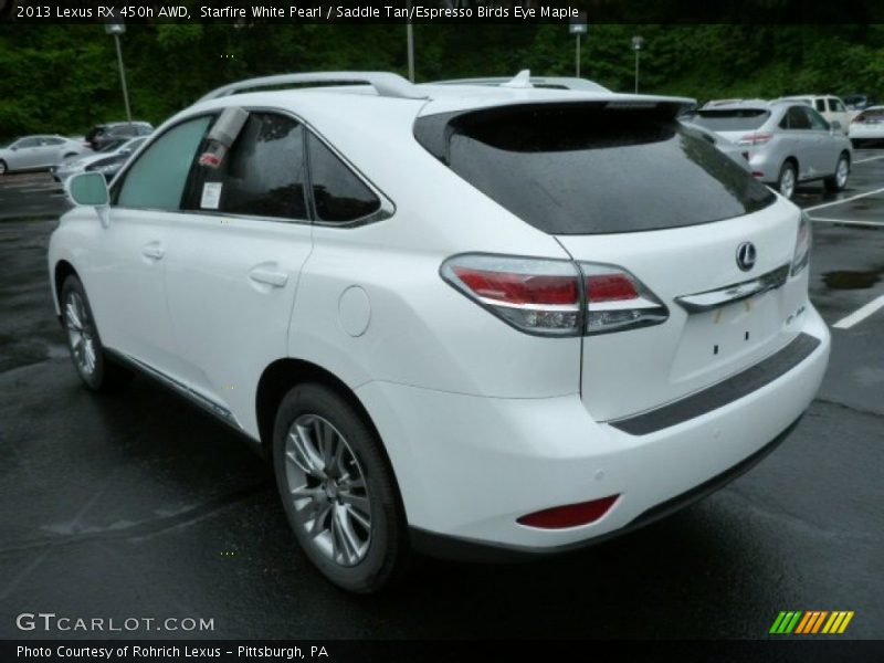 Starfire White Pearl / Saddle Tan/Espresso Birds Eye Maple 2013 Lexus RX 450h AWD